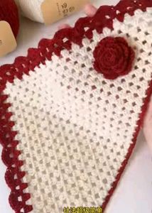 Handmade Crochet Scarf with Flower Detail