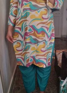 Vibrant Abstract Print Kurta Set