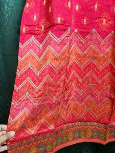 Vibrant Red Ethnic Kurta with Duppata and Pant