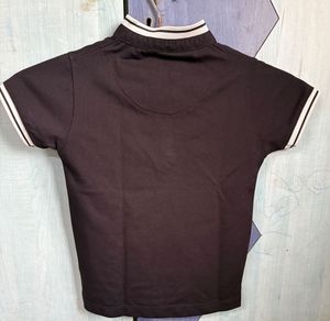 Boys Dark Grey Polo T-Shirt