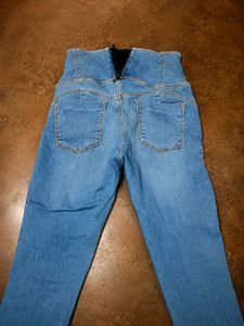 High Waisted Blue Denim Jeans