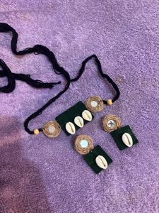 Boho Cowrie Shell Necklace &amp; Earring Set