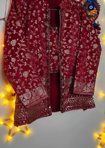 Elegant Red Embroidered Kurta Set