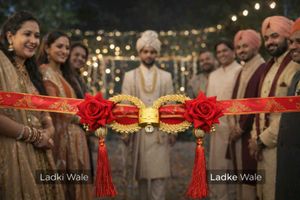 Royal Wedding Groom Entry Ribbon with Golden Lock