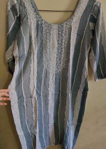 Stylish Striped Kurta with Embellishments