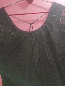 Elegant Black Sequined Saree