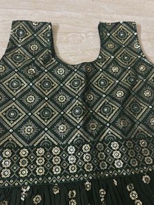 Green  Frock-Style Top &amp; Sharara