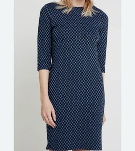 Classic Navy Patterned Dress