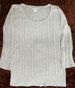 Pure Collection Gray Knit Top