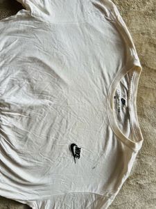 Nike Women's White Cropped T-Shirt
