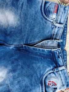 Blue Washed Denim Jeans