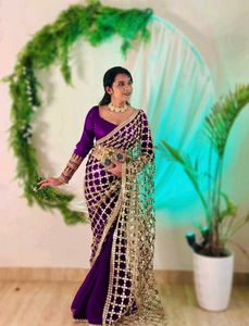 Stunning Purple Sequined Saree