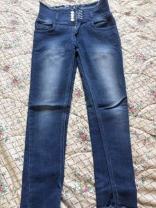 High Waisted Skinny Blue Jeans