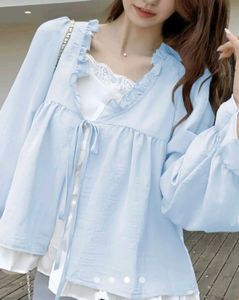 Cute Ruffle Bow Detail Blouse