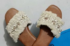 ❗Boho❗ Beaded Shell Slide Sandals