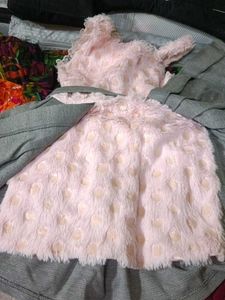 Cute Pink &amp; Grey Polka Dot Dress