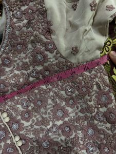Embroidered Pink Kurti with Beaded Neckline