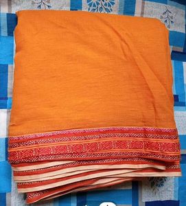 Orange 🧡 dhoti with Traditional Border