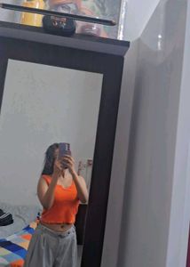Orange Cropped Tank Top