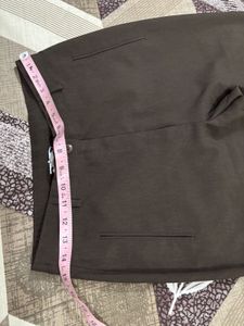 Set of Wide Leg Trousers Grey and brown