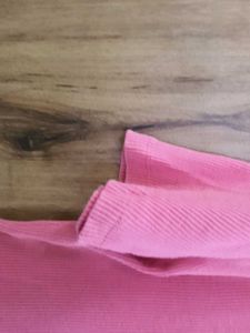 MAX Pink Coral Ribbed Cropped Top