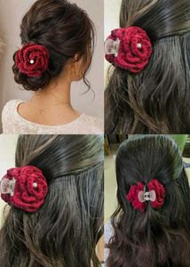 Crocheted Flower Hair Clip