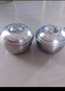 Set of 2 Stainless Steel Food Containers