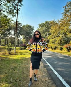 Vibrant Geometric Knit Cardigan