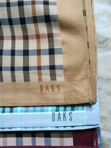 5 DAKS Pocket Square Handkerchief Set