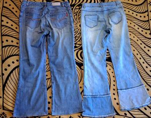 Flared Denim Jeans - Set of 2