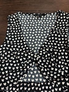 Cute Heart Print Cropped Top