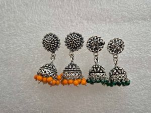 Bohemian Jhumka Earrings with Beads