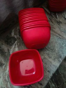 Red Square Serving Bowls Set pack of 12