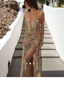 Savana Floral Maxi Dress with High Slit