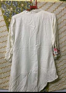 Asymmetrical White Kurti/ tunic