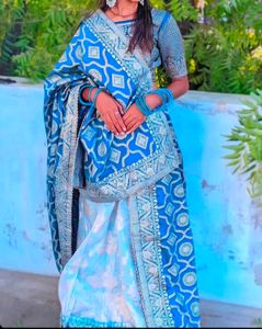 Elegant Blue & Gold Lehenga Choli Set