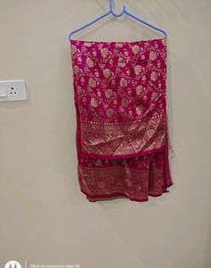 Stunning Pink Banarasi Silk Saree