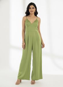 Abercrombie and Fitch Lime Green Wide Leg Jumpsuit