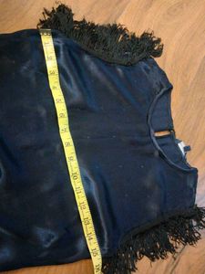 Buy one Get 1(same price) Navy Blue Lace Trim Top