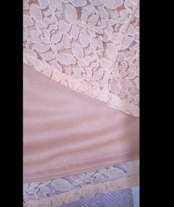 Peach Lace Fit &amp; Flare Dress