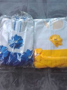 Adorable White &amp; Blue Party Dress - (nos - 5)