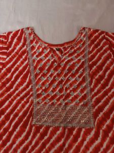Rayon Leheriya Kurti with Sequins work