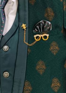 Men's Designer Green Kurta Set 5 pieces