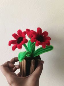 Handmade Pipe Cleaner Potted Flowers