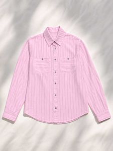 Chic Pink Striped Button-Up Shirt