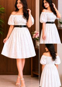 White Floral Mini Dress