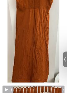 Rust Orange Midi Dress