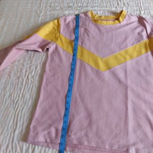 Pink and Yellow V-Neck T-Shirt