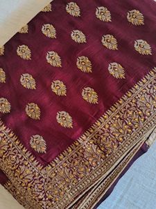 Elegant Embroidered Silk Saree