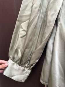 Elegant Satin Cowl Neck Blouse